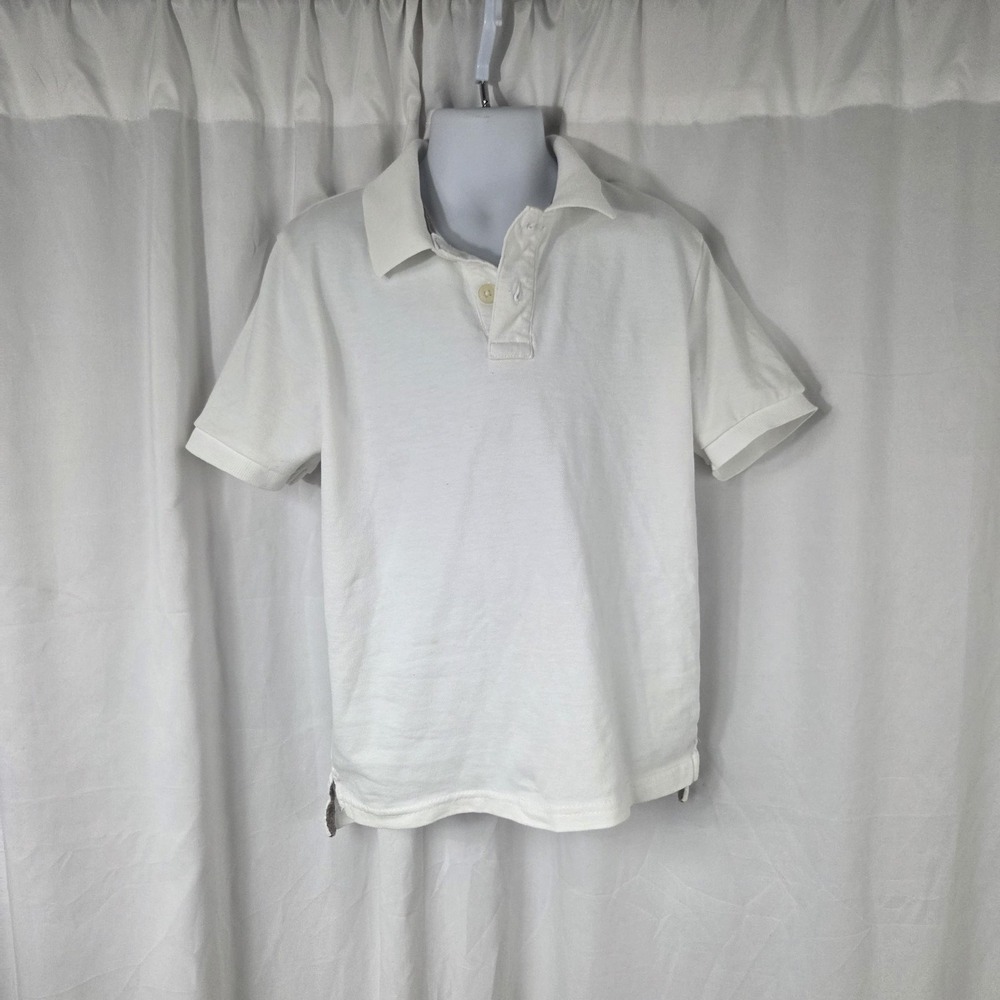 Arizona Jean Co Polo Shirt Kids XS 6-7 White Tagless Stretch Short Sleeve Top